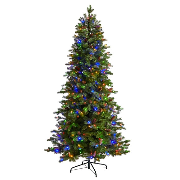 7 Fraser Fir Artificial Christmas Tree with 300 Multicolor LED Lights and 1179 Bendable Branches - SKU #T3262