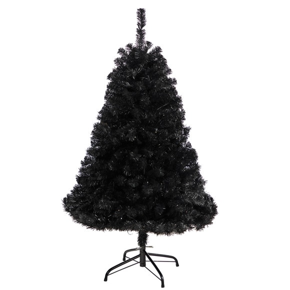 4 Black Artificial Christmas Tree with 170 Clear LED Lights - SKU #T3263 - 2