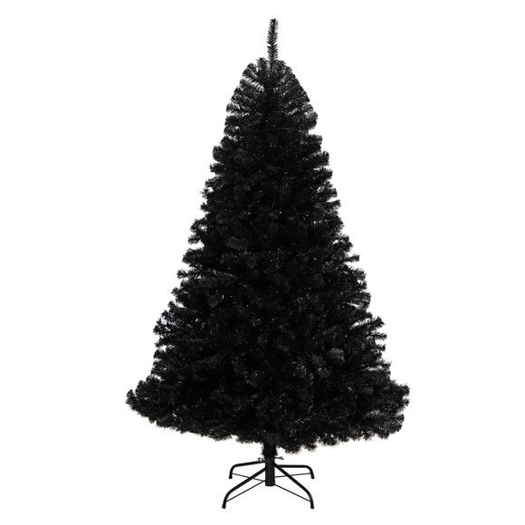 6 Black Artificial Christmas Tree with 400 Clear LED Lights and 1036 Tips - SKU #T3264 - 2