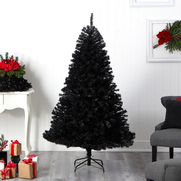 6 Black Artificial Christmas Tree with 400 Clear LED Lights and 1036 Tips - SKU #T3264 - 7