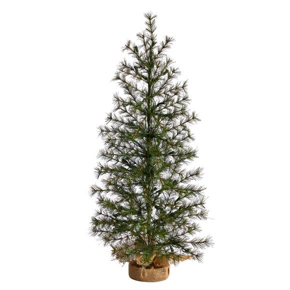 3 Artificial Christmas Tree with 50 Clear LED Lights Set in a Burlap Base - SKU #T3272 - 2