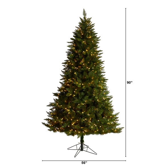 7.5 Vermont Spruce Tree with 650 Color Changing Multifunction with Remote Control LED Lights - SKU #T3288 - 1