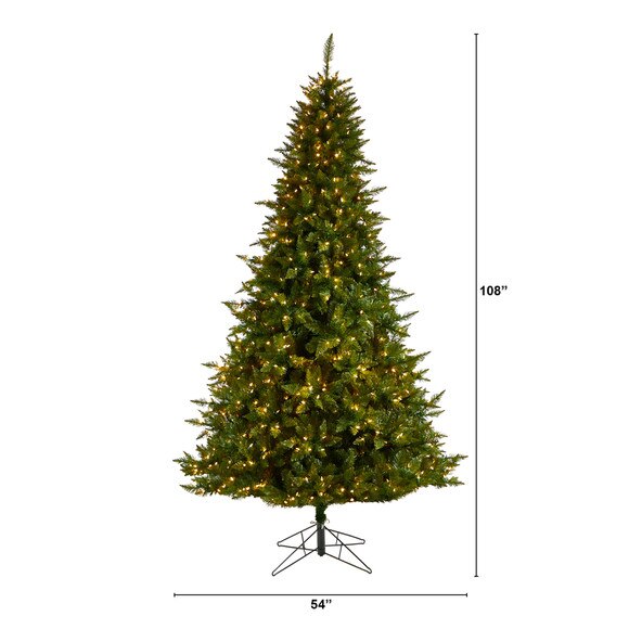 9 Vermont Spruce Tree with 850 Color Changing Multifunction with Remote Control LED Lights - SKU #T3289 - 1