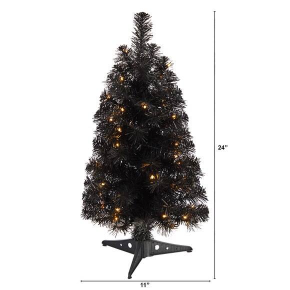 2 Black Artificial Christmas Tree with 35 LED Lights and 72 Bendable Branches - SKU #T3301 - 1