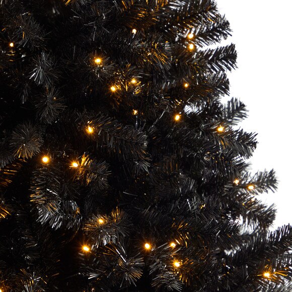 7 Black Artificial Christmas Tree with 500 Clear LED Lights and 1428 Tips - SKU #T3307 - 3