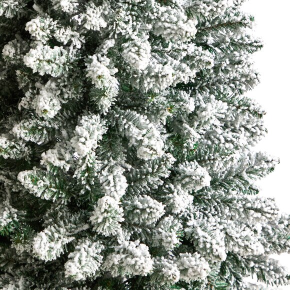 5 Slim Flocked Montreal Fir Christmas Tree with 150 Warm White LED Lights and 491 Bendable Branches - SKU #T3309 - 4