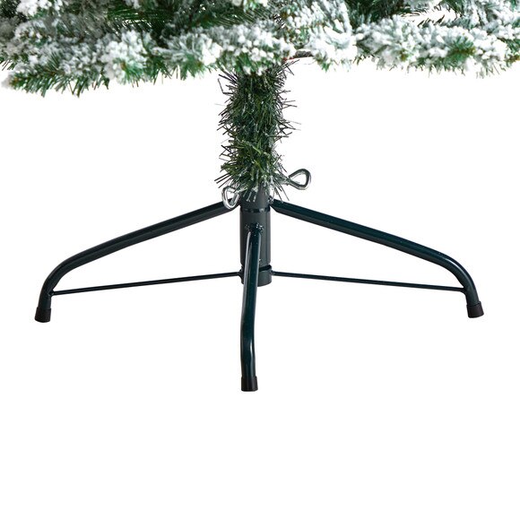 5 Slim Flocked Montreal Fir Christmas Tree with 150 Warm White LED Lights and 491 Bendable Branches - SKU #T3309 - 5