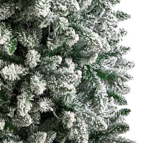 7 Slim Flocked Montreal Fir Christmas Tree with 300 Warm White LED Lights and 995 Bendable Branches - SKU #T3311 - 4