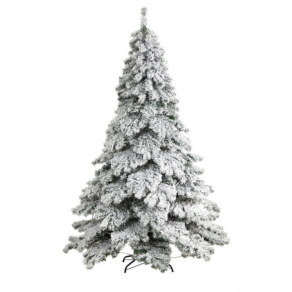7 Flocked Austria Fir Christmas Tree with 400 Warm White LED Lights and 1063 Bendable Branches - SKU #T3315 - 2