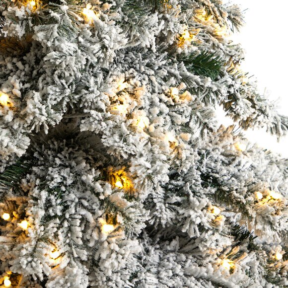 7 Flocked Austria Fir Christmas Tree with 400 Warm White LED Lights and 1063 Bendable Branches - SKU #T3315 - 3