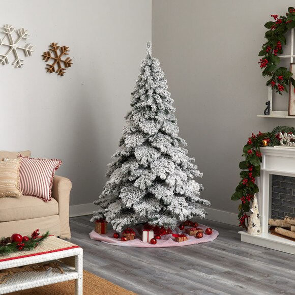 7 Flocked Austria Fir Christmas Tree with 400 Warm White LED Lights and 1063 Bendable Branches - SKU #T3315 - 9