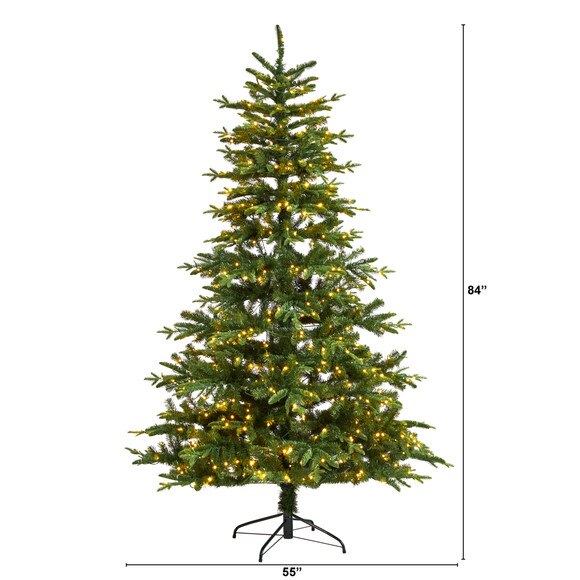 7 Montreal Spruce Christmas Tree with 650 Warm White LED Lights and 1575 Bendable Branches - SKU #T3322 - 1