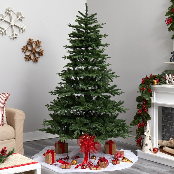 7 Montreal Spruce Christmas Tree with 650 Warm White LED Lights and 1575 Bendable Branches - SKU #T3322 - 7