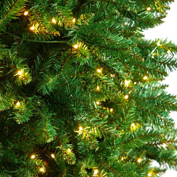 12 Slim Green Mountain Pine Artificial Christmas Tree with 1100 Clear LED Lights and 3235 Tips - SKU #T3330 - 3