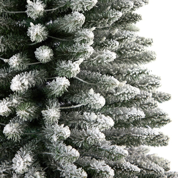 12 Flocked Pencil Artificial Christmas Tree with 1000 Clear Lights and 1819 Bendable Branches - SKU #T3333 - 4