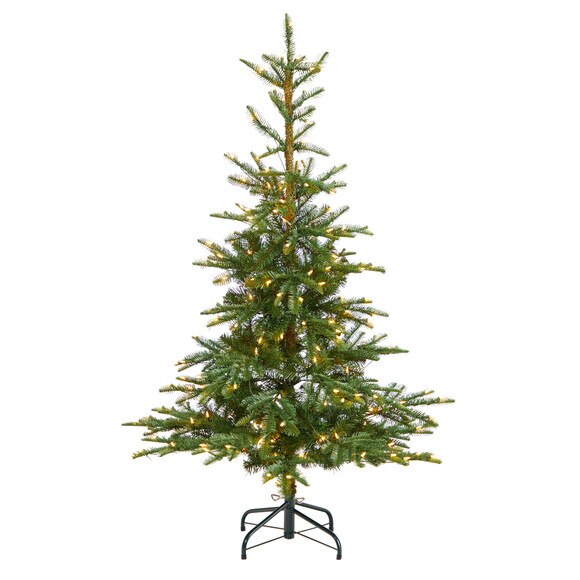 5 Layered Washington Spruce Christmas Tree with 200 Clear Lights and 385 Bendable Branches - SKU #T3340