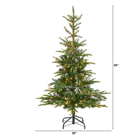 5 Layered Washington Spruce Christmas Tree with 200 Clear Lights and 385 Bendable Branches - SKU #T3340 - 1
