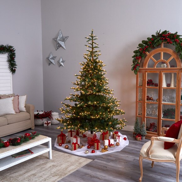 8 Layered Washington Spruce Christmas Tree with 650 Clear Lights and 1561 Bendable Branches - SKU #T3341 - 8