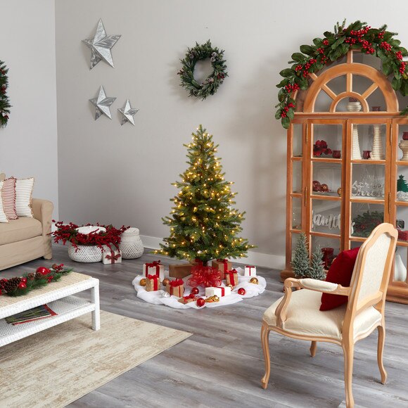 5 North Carolina Spruce Artificial Christmas Tree with 200 Clear Lights and 375 Bendable Branches - SKU #T3342 - 8