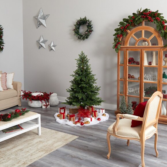 5 North Carolina Spruce Artificial Christmas Tree with 200 Clear Lights and 375 Bendable Branches - SKU #T3342 - 9