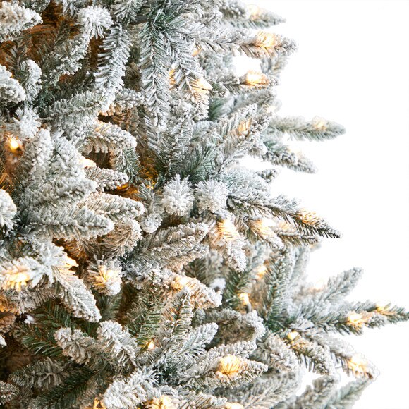 8 Flocked West Virginia Spruce Christmas Tree with 600 Clear Lights and 1856 Bendable Branches - SKU #T3349 - 3