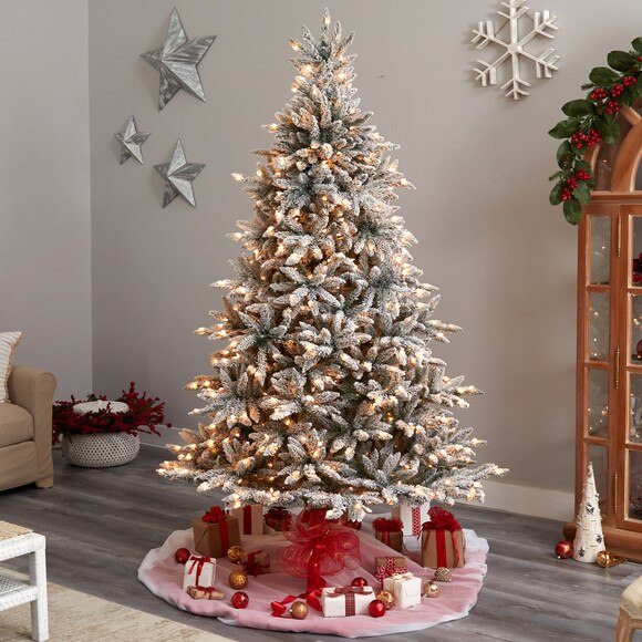 8 Flocked West Virginia Spruce Christmas Tree with 600 Clear Lights and 1856 Bendable Branches - SKU #T3349 - 6