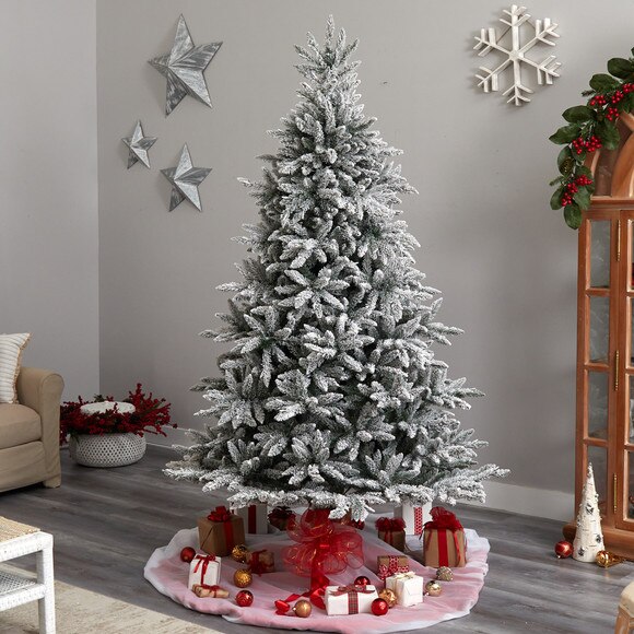 8 Flocked West Virginia Spruce Christmas Tree with 600 Clear Lights and 1856 Bendable Branches - SKU #T3349 - 7