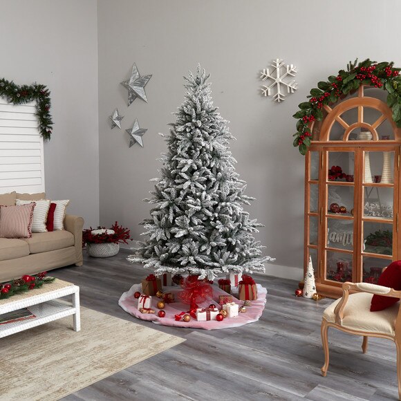 8 Flocked West Virginia Spruce Christmas Tree with 600 Clear Lights and 1856 Bendable Branches - SKU #T3349 - 9