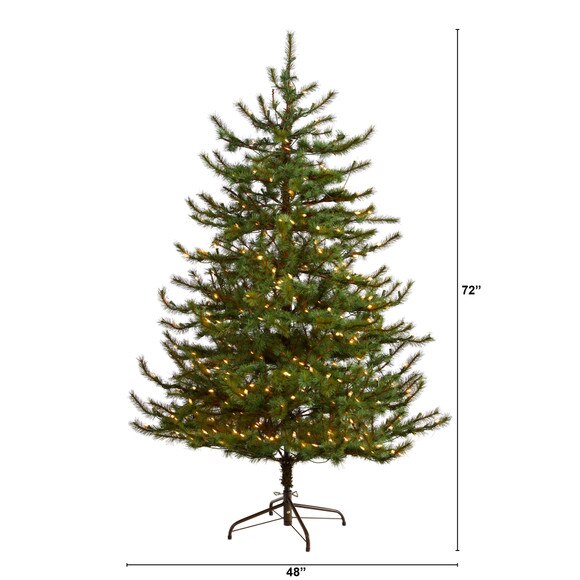 6 Vancouver Mountain Pine Artificial Christmas Tree with 1332 Bendable Branches - SKU #T3350 - 1
