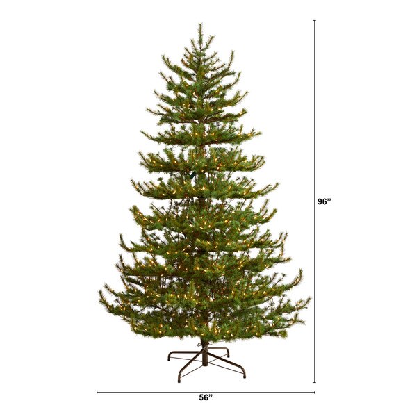 8 Vancouver Mountain Pine Artificial Christmas Tree with 650 Clear Lights and 2199 Bendable Branches - SKU #T3351 - 1