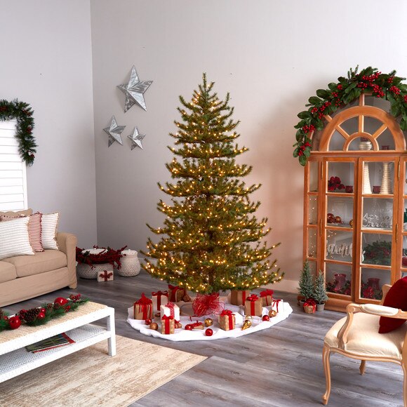 8 Vancouver Mountain Pine Artificial Christmas Tree with 650 Clear Lights and 2199 Bendable Branches - SKU #T3351 - 8