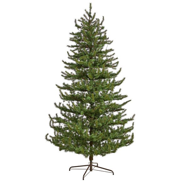 9 Vancouver Mountain Pine Artificial Christmas Tree with 750 Clear Lights and 2583 Bendable Branches - SKU #T3352 - 2