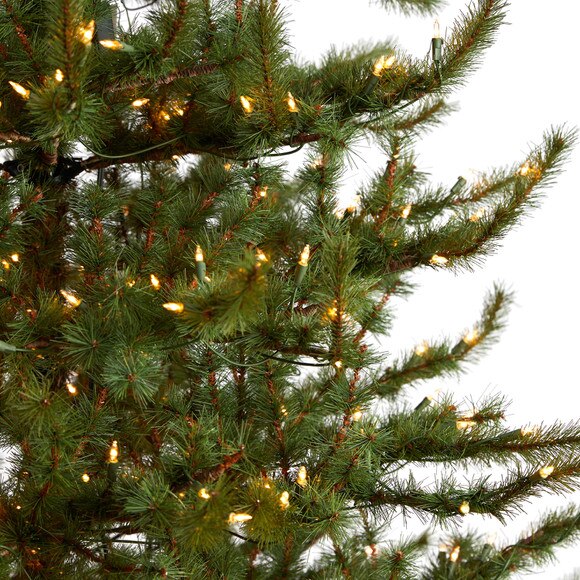 9 Vancouver Mountain Pine Artificial Christmas Tree with 750 Clear Lights and 2583 Bendable Branches - SKU #T3352 - 3