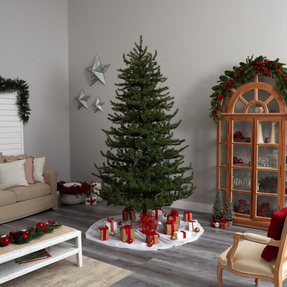 9 Vancouver Mountain Pine Artificial Christmas Tree with 750 Clear Lights and 2583 Bendable Branches - SKU #T3352 - 9