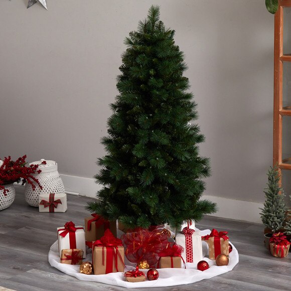 5 Slim West Virginia Mountain Pine Christmas Tree with 200 Clear Lights and 467 Bendable Branches - SKU #T3353 - 7