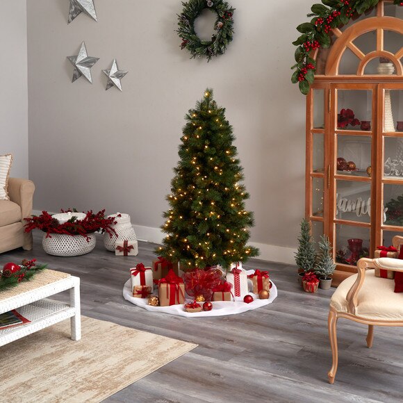5 Slim West Virginia Mountain Pine Christmas Tree with 200 Clear Lights and 467 Bendable Branches - SKU #T3353 - 8