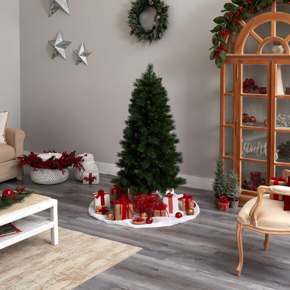 5 Slim West Virginia Mountain Pine Christmas Tree with 200 Clear Lights and 467 Bendable Branches - SKU #T3353 - 9