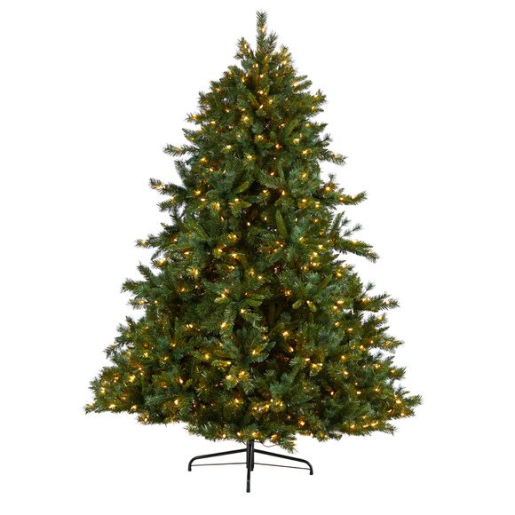 8 Wyoming Mixed Pine Artificial Christmas Tree with 650 Clear Lights and 2302 Bendable Branches - SKU #T3354