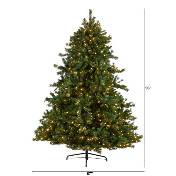 8 Wyoming Mixed Pine Artificial Christmas Tree with 650 Clear Lights and 2302 Bendable Branches - SKU #T3354 - 1