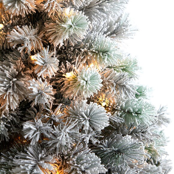 5 Flocked Oregon Pine Artificial Christmas Tree with 200 Clear Lights and 347 Bendable Branches - SKU #T3355 - 3