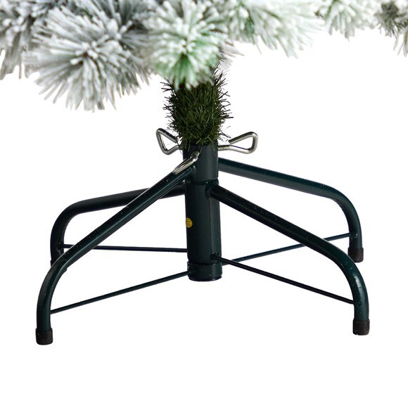 5 Flocked Oregon Pine Artificial Christmas Tree with 200 Clear Lights and 347 Bendable Branches - SKU #T3355 - 5