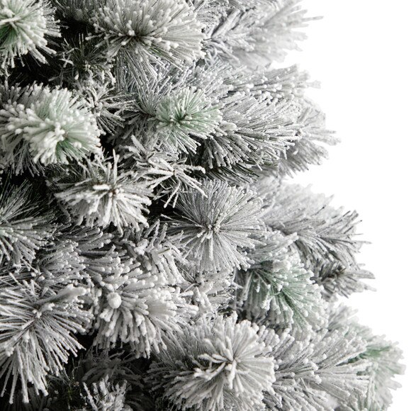 6 Flocked Oregon Pine Artificial Christmas Tree with 300 Clear Lights and 551 Bendable Branches - SKU #T3356 - 4