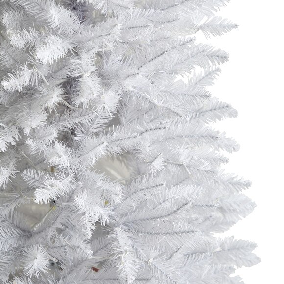 6 Slim White Artificial Christmas Tree with 250 Warm White LED Lights and 743 Bendable Branches - SKU #T3360 - 4
