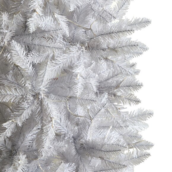 8 Slim White Artificial Christmas Tree with 400 Warm White LED Lights and 1348 Bendable Branches - SKU #T3362 - 4