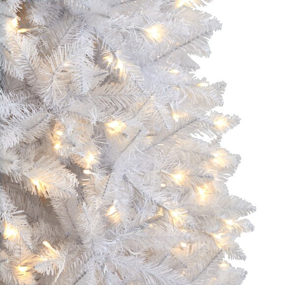 10 Slim White Artificial Christmas Tree with 800 Warm White LED Lights and 2420 Bendable Branches - SKU #T3364 - 3