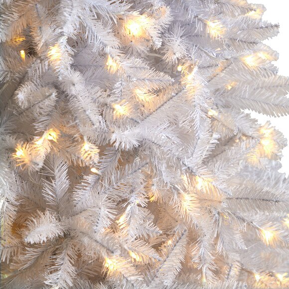 11 Slim White Artificial Christmas Tree with 950 Warm White LED Lights and 2836 Bendable Branches - SKU #T3365 - 3