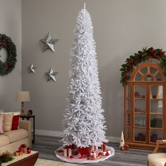 11 Slim White Artificial Christmas Tree with 950 Warm White LED Lights and 2836 Bendable Branches - SKU #T3365 - 7