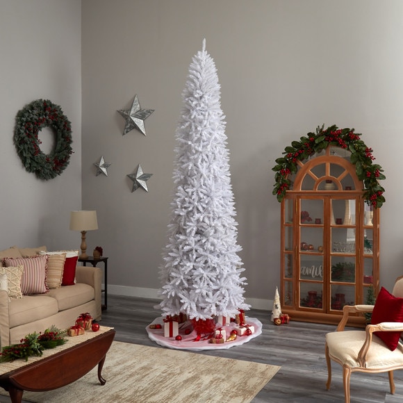 11 Slim White Artificial Christmas Tree with 950 Warm White LED Lights and 2836 Bendable Branches - SKU #T3365 - 9