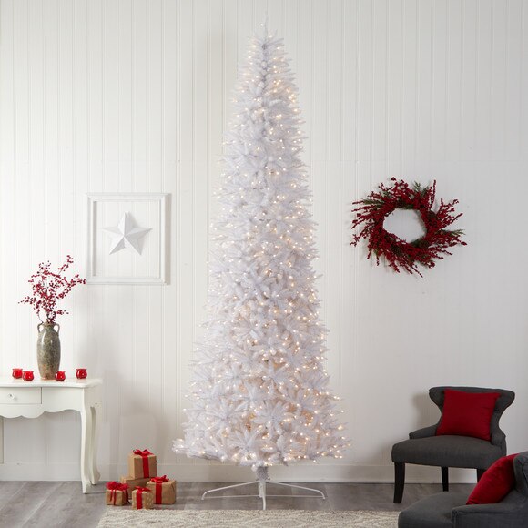 12 Slim White Artificial Christmas Tree with 1100 Warm White LED Lights and 3235 Bendable Branches - SKU #T3366 - 6