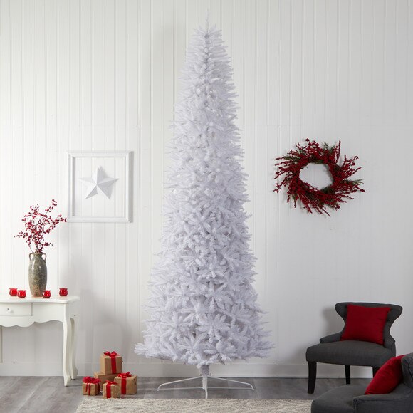 12 Slim White Artificial Christmas Tree with 1100 Warm White LED Lights and 3235 Bendable Branches - SKU #T3366 - 7